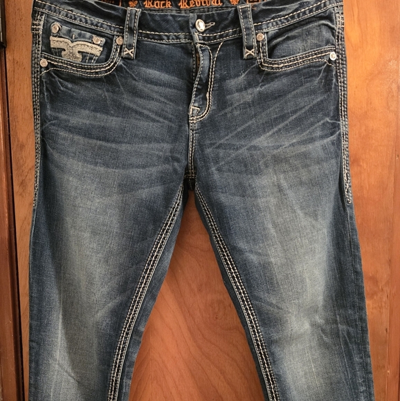 Rock Revival Blue Easy Ankle Skinny Jeans Women's Size 31 - Picture 4 of 7